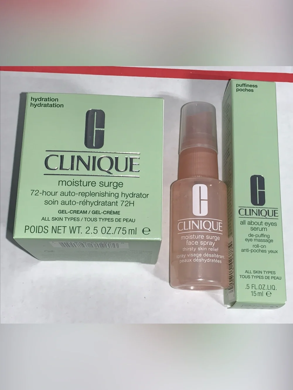Clinique Moisture Surge Hydration 3-Piece Gift Set All About Eyes New Box